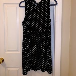 Greyish/Black Dress w/ White Polka Dots &Open Back